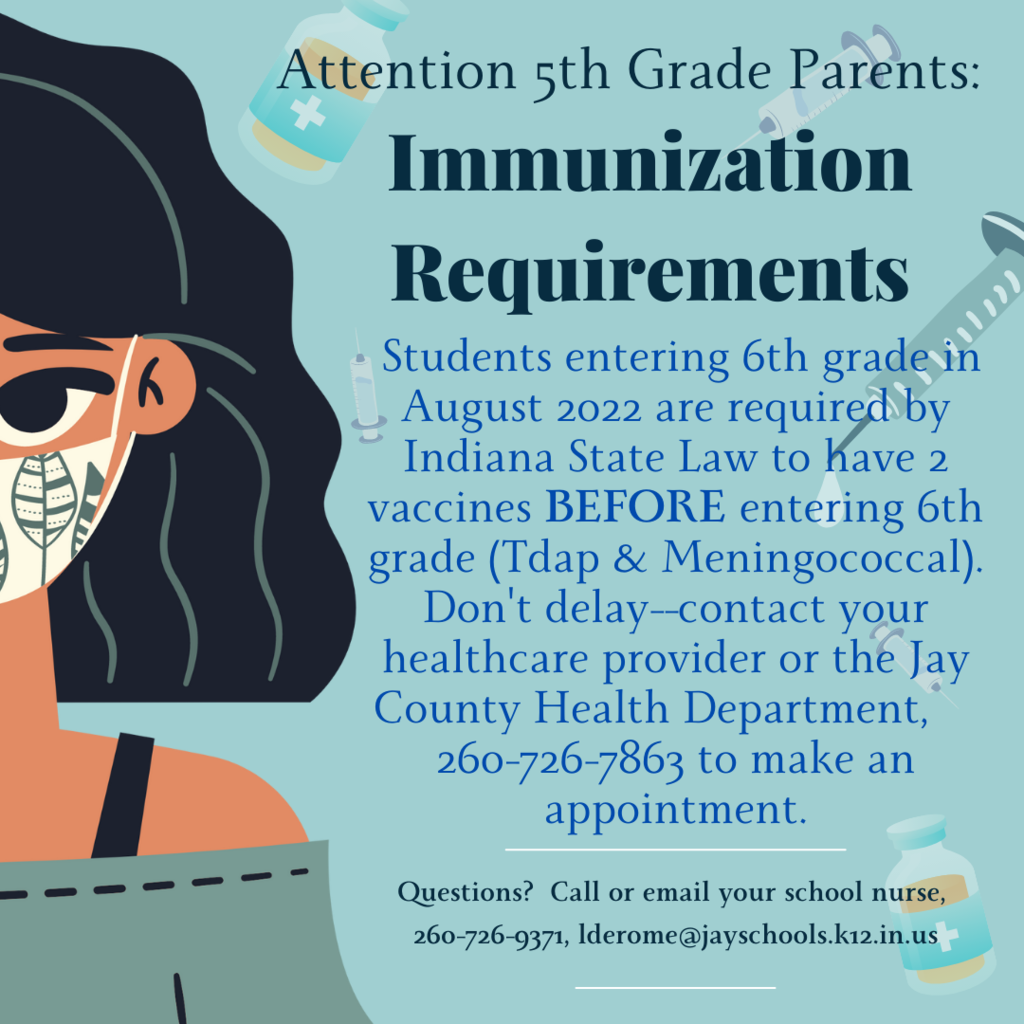 Vaccines for Incoming 6th Grade Students